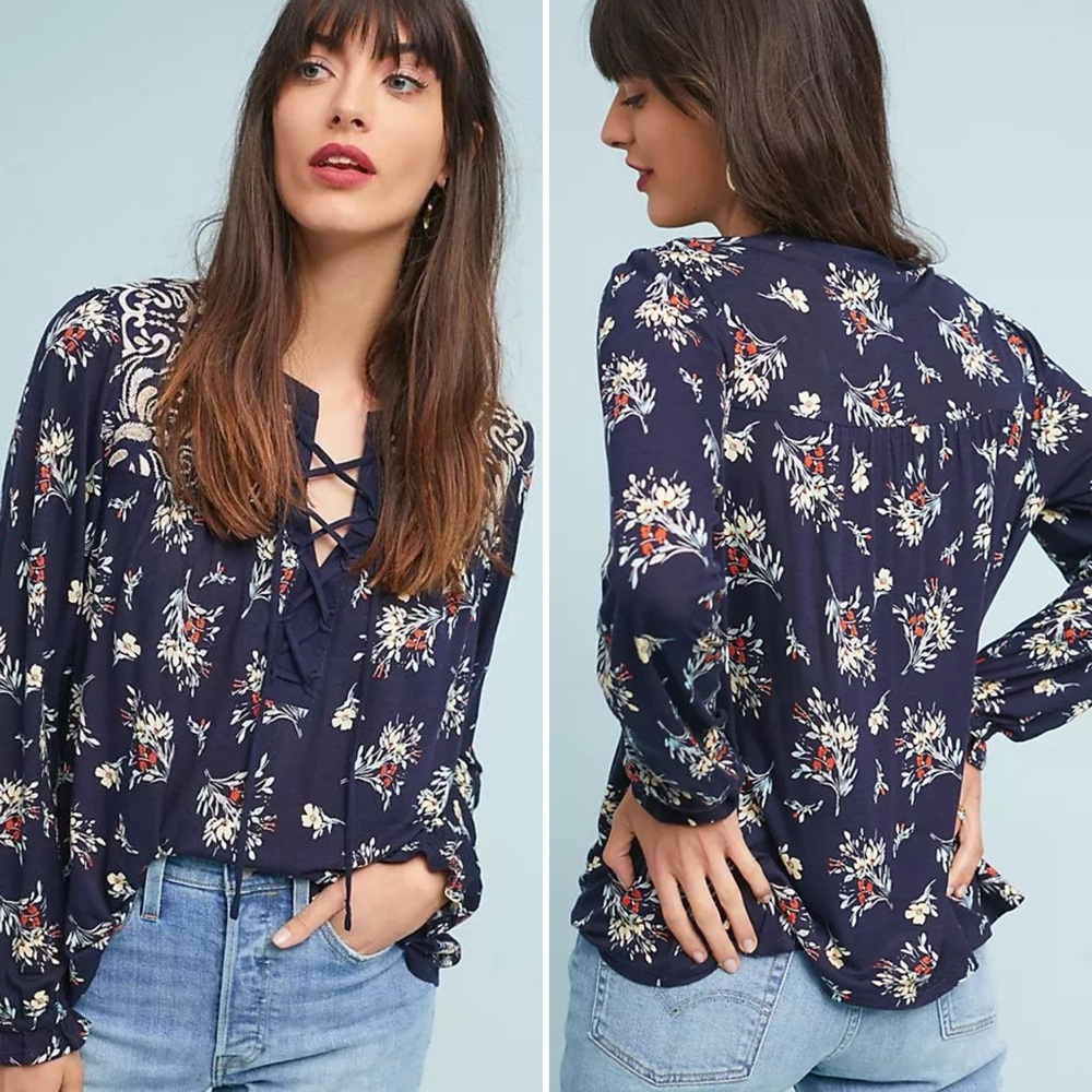 Anthropologie One September Sydney Floral Top
